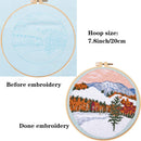 Tcbasrt 4Pack Embroidery Kit with Pattern and Instructions | Cross Stitch Kits Include 2 Embroidery Hoop | 4 Embroidery Clothes（Multicolor）