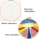 Tcbasrt 4Pack Embroidery Kit with Pattern and Instructions | Cross Stitch Kits Include 2 Embroidery Hoop | 4 Embroidery Clothes（Multicolor）