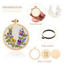 Mini Embroidery Hoop Wooden Mini Crossing Stitch Hoop Mini Ring Embroidery Circle for DIY Pendant Crafts (16 Sets)