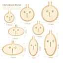 Mini Embroidery Hoop Wooden Mini Crossing Stitch Hoop Mini Ring Embroidery Circle for DIY Pendant Crafts (16 Sets)