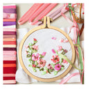 Mini Embroidery Hoop Wooden Mini Crossing Stitch Hoop Mini Ring Embroidery Circle for DIY Pendant Crafts (16 Sets)