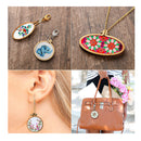 Mini Embroidery Hoop Wooden Mini Crossing Stitch Hoop Mini Ring Embroidery Circle for DIY Pendant Crafts (16 Sets)
