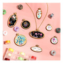 Mini Embroidery Hoop Wooden Mini Crossing Stitch Hoop Mini Ring Embroidery Circle for DIY Pendant Crafts (16 Sets)
