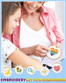 Pllieay 10 PCS Embroidery Beginner Kits for Kids 7-13, Include Instructions | Embroidery Starter Kit with Pattern, Needlepoint Kits