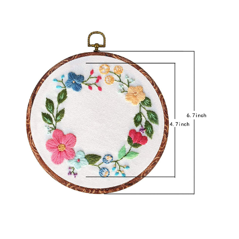 Full Range of Pattern Embroidery Starter Kit | Kissbuty Cross Stitch Kit Including Embroidery Fabric With Floral Pattern