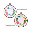 Full Range of Pattern Embroidery Starter Kit | Kissbuty Cross Stitch Kit Including Embroidery Fabric With Floral Pattern