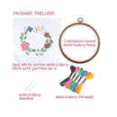 Full Range of Pattern Embroidery Starter Kit | Kissbuty Cross Stitch Kit Including Embroidery Fabric With Floral Pattern