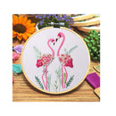 Konrisa Flamingo Embroidery Kit for Beginners with Floral Print Pattern Full Range