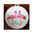 Konrisa Flamingo Embroidery Kit for Beginners with Floral Print Pattern Full Range