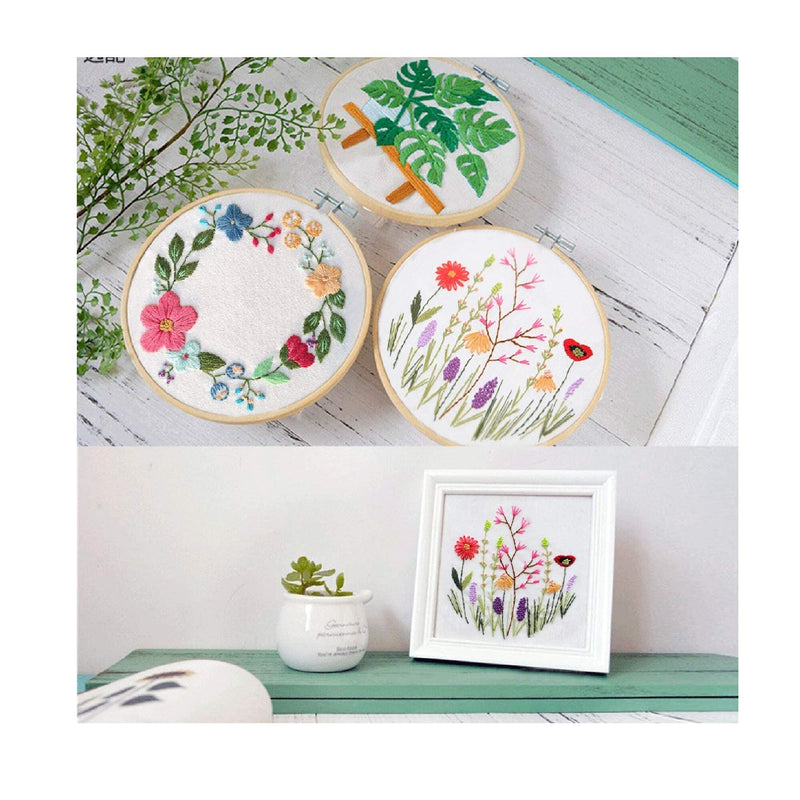 Unime Full Range Of Embroidery Starter Kit With Partten | Cross Stitch Kit Including Embroidery Fabric With Color Pattern