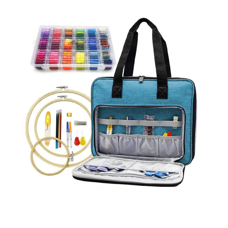 ATTERET Full Range Cross Stitch and Embroidery Starter Kit with Premium Storage Organizer Bag