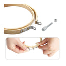 FEBSNOW 16 Pieces 4 Inch Adjustable Embroidery Hoops Bamboo Circle Cross Stitch Hoop Ring for Craft Practice Sewing Material