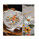 Full Range of Pattern Embroidery Starter Kit | Kissbuty Printed Embroidery Kit Including Embroidery Fabric With Pattern