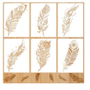 6 Decorative Mandala Feather Stencils | Beautiful Feather Template | Mandala Stencil