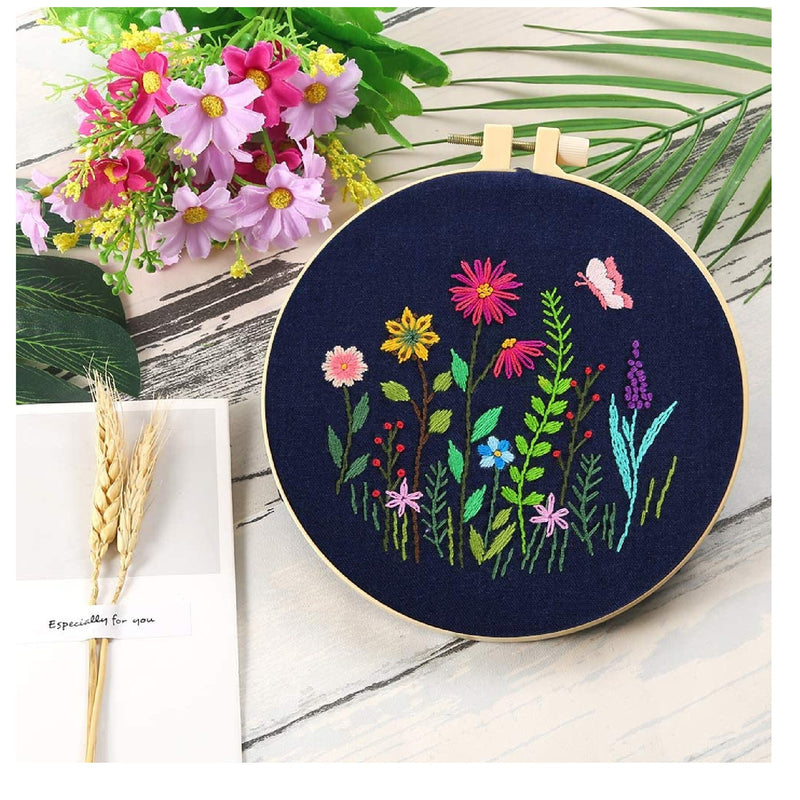 Caydo Embroidery Kit With Pattern | Cross Stitch Kits For Beginners With Embroidery Fabric