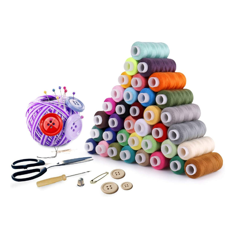 Luxbon Sewing Thread Kits | 36 Colors | Polyester | 250 Yards Each Spool | Sewing Thread | Embroidery Machine Threads