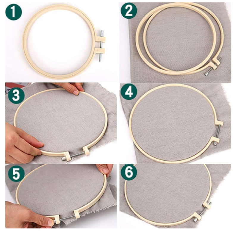 BigOtters | 6 Embroidery Hoops | Bamboo Circle | Pe Cross Stitch Hoop Ring 4.7 to 10.6 Inch