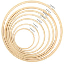 Caydo 7 Pieces 7 Sizes Embroidery Hoops Set 4 Inch to 12 Inch Bamboo Circle