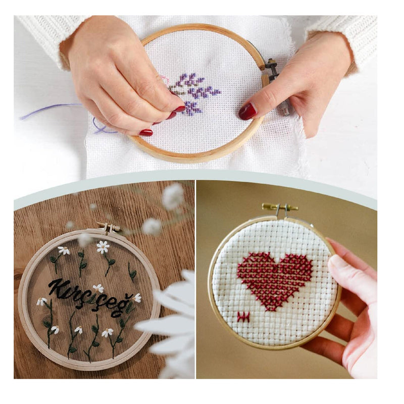 BigOtters | 6 Embroidery Hoops | Bamboo Circle | Pe Cross Stitch Hoop Ring 4.7 to 10.6 Inch