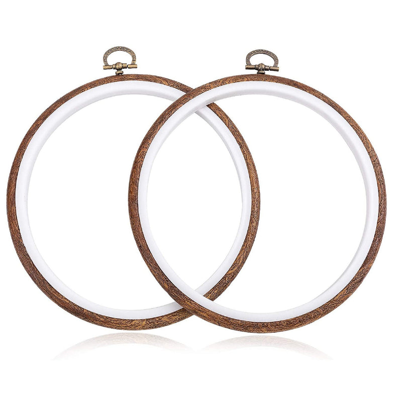 Joybest 4 Pieces 6 Inch Round Embroidery Hoops | Circular Display Frame | Wood Embroidery Kits