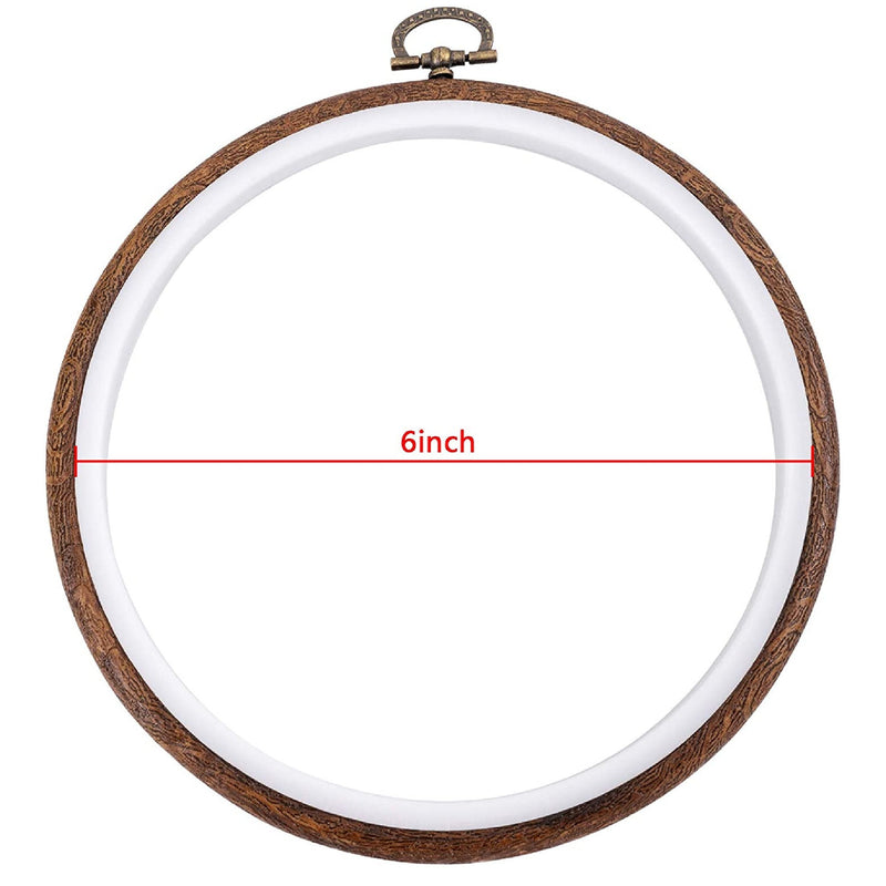 Joybest 4 Pieces 6 Inch Round Embroidery Hoops | Circular Display Frame | Wood Embroidery Kits