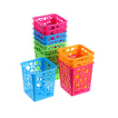12 Pcs Desk Pencil Holder Desktop Plastic Pencil Cups for Desk Hollow Square Classroom Pencil Baskets Office Storage Organizer