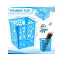 12 Pcs Desk Pencil Holder Desktop Plastic Pencil Cups for Desk Hollow Square Classroom Pencil Baskets Office Storage Organizer