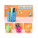12 Pcs Desk Pencil Holder Desktop Plastic Pencil Cups for Desk Hollow Square Classroom Pencil Baskets Office Storage Organizer