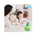 12 Pcs Desk Pencil Holder Desktop Plastic Pencil Cups for Desk Hollow Square Classroom Pencil Baskets Office Storage Organizer