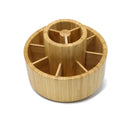 Bamboo Pen Holder Organizer |  Round Rotating Art Supply Organizer | Hold 420 Pencils | Desktop Storage
