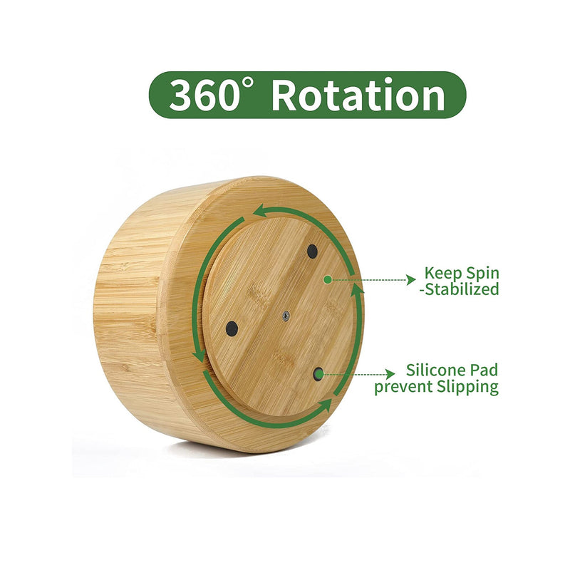 Bamboo Rotating Art Supply Organizer, 7 Sections, Hold 350+