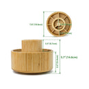 Bamboo Pen Holder Organizer |  Round Rotating Art Supply Organizer | Hold 420 Pencils | Desktop Storage