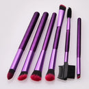6 Pcs Purple Eye Brush Set Portable Soft Hair Eyeshadow Eyebrow Makeup Tool For Girls And Women Daily Makeup
