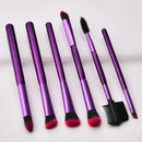 6 Pcs Purple Eye Brush Set Portable Soft Hair Eyeshadow Eyebrow Makeup Tool For Girls And Women Daily Makeup