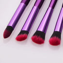 6 Pcs Purple Eye Brush Set Portable Soft Hair Eyeshadow Eyebrow Makeup Tool For Girls And Women Daily Makeup