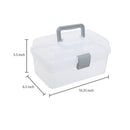 MyGift Clear Gray Empty First Aid Storage Box | Multipurpose Tackle Box | Plastic Sewing Box | Tool Box | Crafts Supplies Organizer