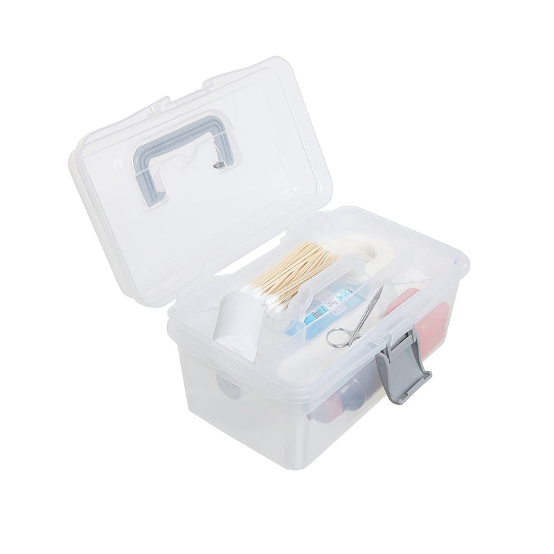 BTSKY 2 Layer Clear Plastic Dividing Storage Box with Removable