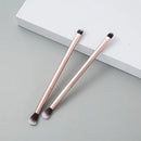 1pc Double-ended Eyeshadow Brush With Metal Handle Portable Soft Eyebrow Eyeshadow Nose Shadow Brush Cosmetic Brush Makeup Tool Golden