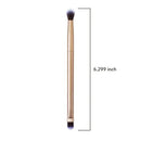 1pc Double-ended Eyeshadow Brush With Metal Handle Portable Soft Eyebrow Eyeshadow Nose Shadow Brush Cosmetic Brush Makeup Tool Golden