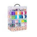 SGHUO 6-Tier Stackable Storage Container Box with 60 Adjustable Compartments | Plastic Toys Organizer Case for Beads | Lego