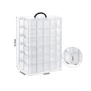 SGHUO 6-Tier Stackable Storage Container Box with 60 Adjustable Compartments | Plastic Toys Organizer Case for Beads | Lego