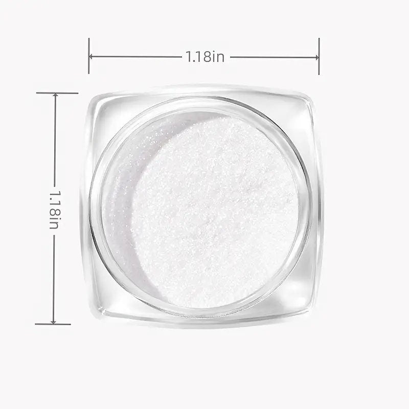 White Pearl Chrome Nail Powder 3 Colors Aurora Ice Transparent