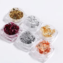 Holographic Nail Foil Glitters Kit 6 Boxes 3D Nails Glitter Metallic Shining Flakes Gold Silver Aluminum Foil Glitter Powders Dust Sequins