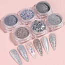Nail Dipping Powder Set Kit 6 Colors Nail Powder Loose Pastel Foil Nail Color Mirror Nail Glitter Powder For Nails DIY Home Salon Nail