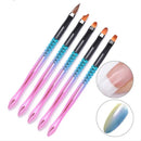 5 Pcs Colorful Handle Nail Art Brush Kit Acrylic UV Gel Extension Builder Painting Pattern DIY Drawing Pen Manicure Set