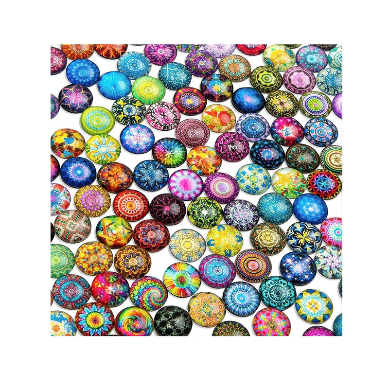 Glass Dome Cabochon Mosaic Tiles  Jewelry Making Kit | 0.47 in  200 Pieces