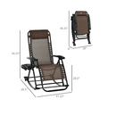 Outsunny Outdoor Rocking Chairs Zero Gravity Rocking Chair w/Removable Headrest Side Tray Cup & Phone Holder