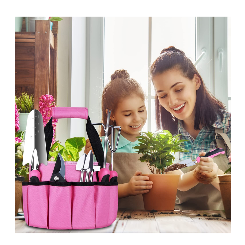 Tesmotor Pink Garden Tool Set | 11 Pieces