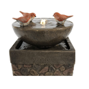 Sunnydaze Three Bathing Birds Outdoor Water Fountain |  Waterfall Fountain & Backyard Water Feature for Outside Patio