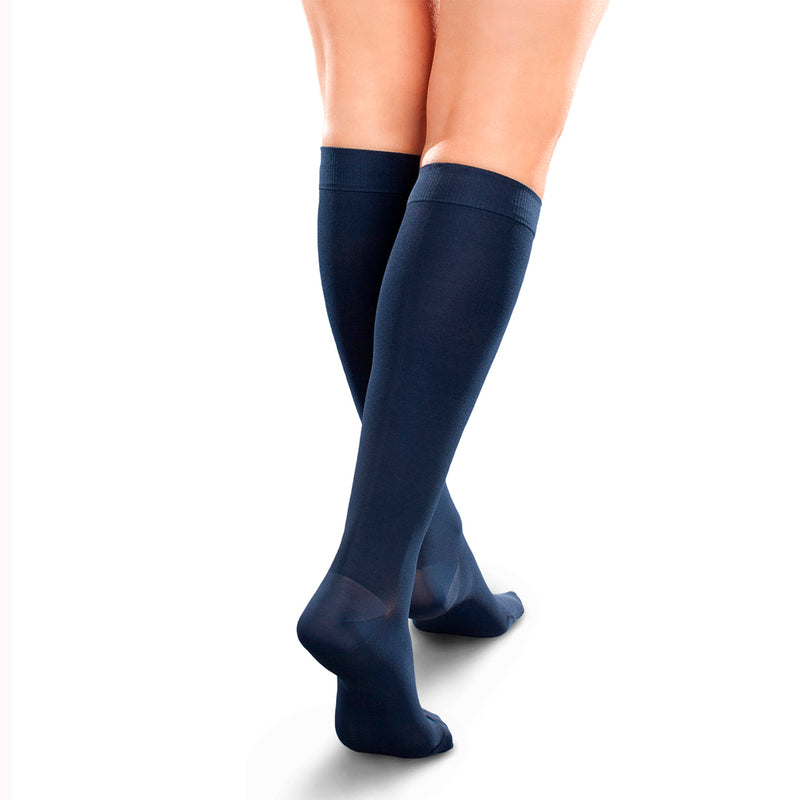 Ease Opaque Moderate Support Women's Knee High 20 - 30 MMHG  Navy Large Short - One Pair (